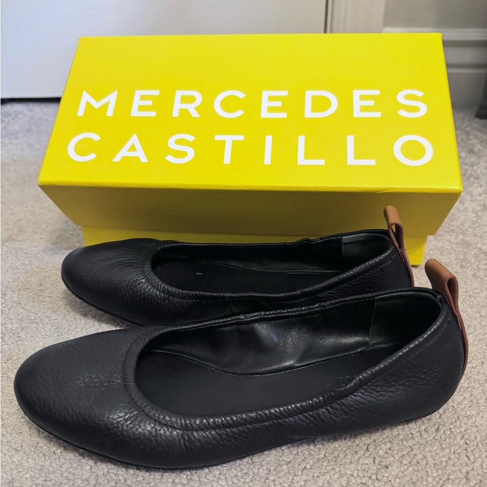 Mercedes Castillo Carola Black Leather Flats